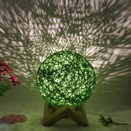 image-Amazon Hot Selling Creative Linen Table Lamp Novel and Unique LED Intelligent USB7 Color RGB16 Color Remote Control Rattan Ball Lamp
