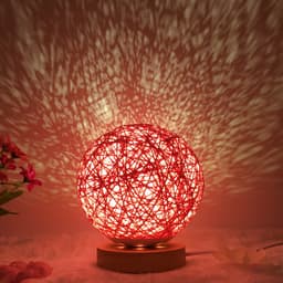 image-Amazon Hot Selling Creative Linen Table Lamp Novel and Unique LED Intelligent USB7 Color RGB16 Color Remote Control Rattan Ball Lamp