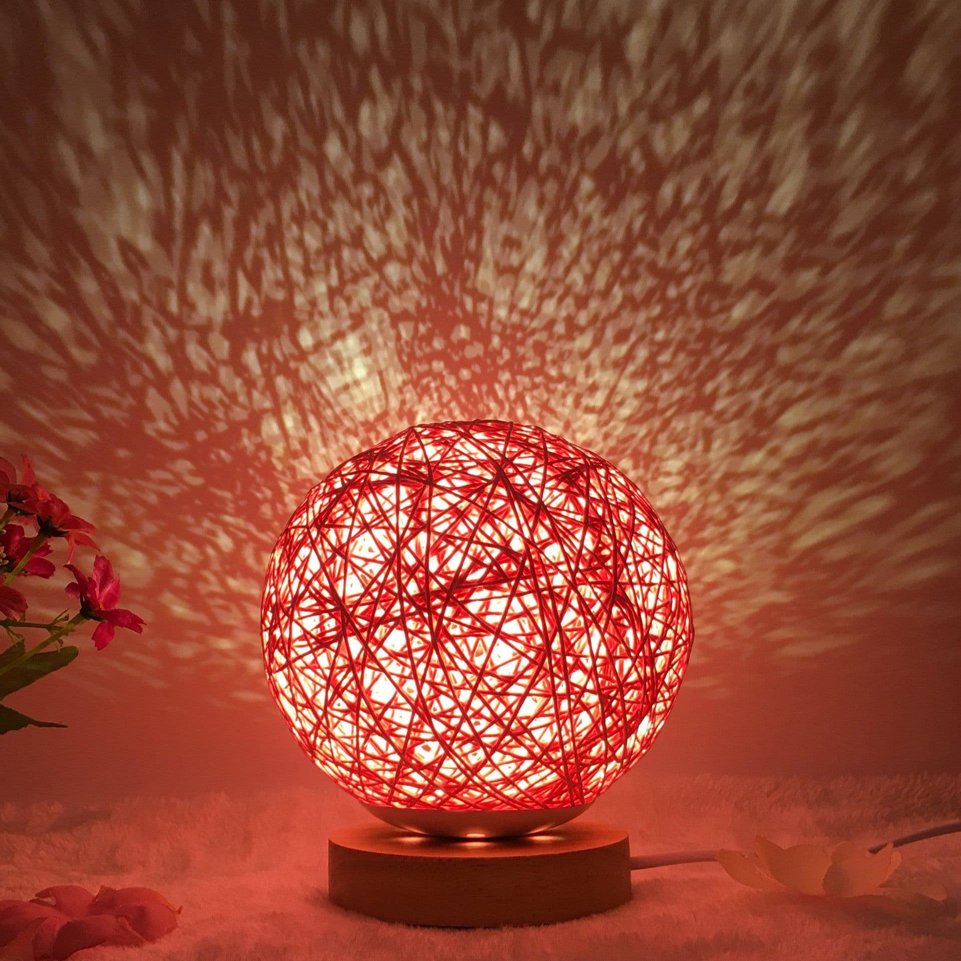 image-Amazon Hot Selling Creative Linen Table Lamp Novel and Unique LED Intelligent USB7 Color RGB16 Color Remote Control Rattan Ball Lamp