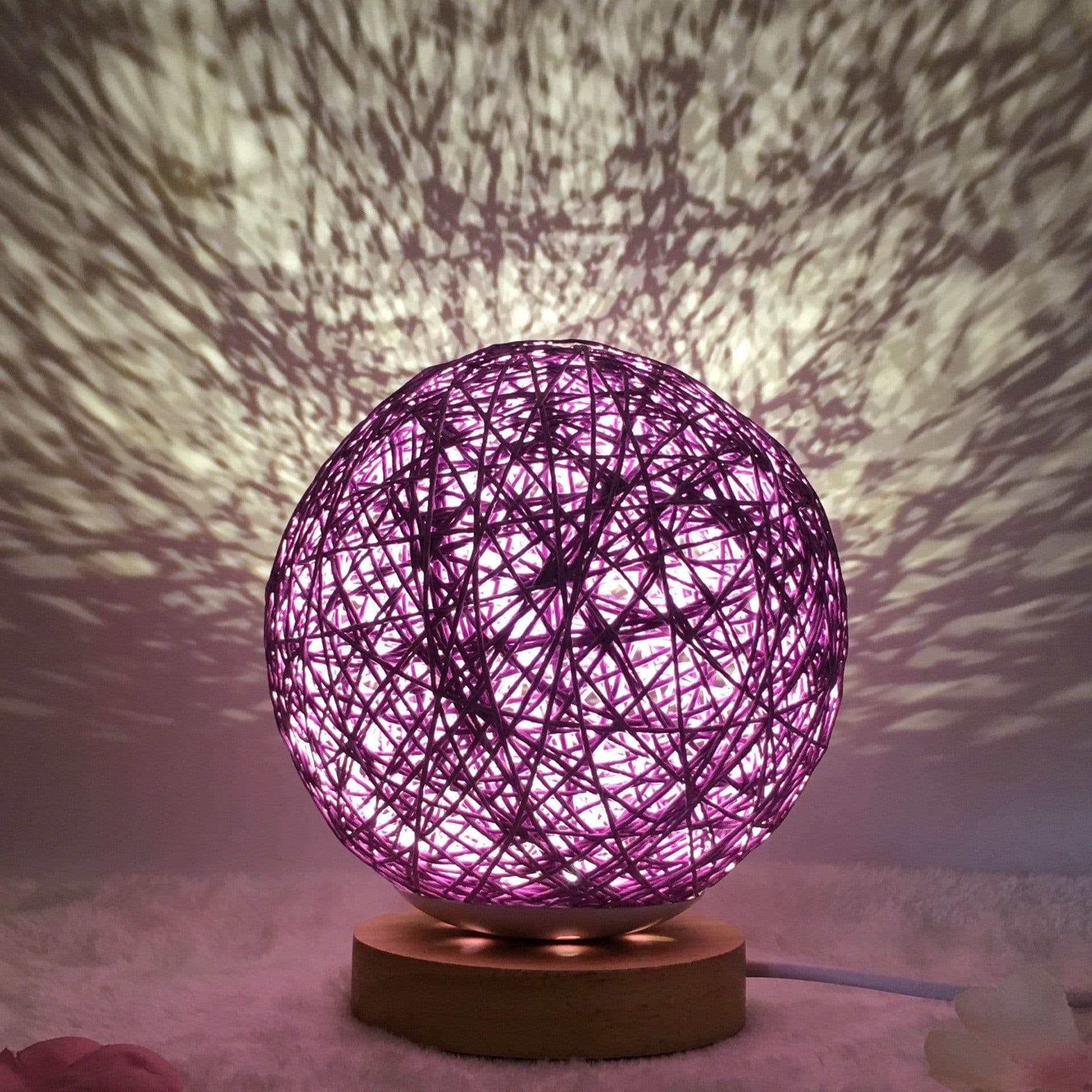 image-Amazon Hot Selling Creative Linen Table Lamp Novel and Unique LED Intelligent USB7 Color RGB16 Color Remote Control Rattan Ball Lamp