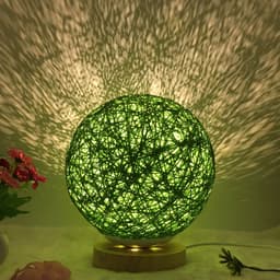 image-Amazon Hot Selling Creative Linen Table Lamp Novel and Unique LED Intelligent USB7 Color RGB16 Color Remote Control Rattan Ball Lamp
