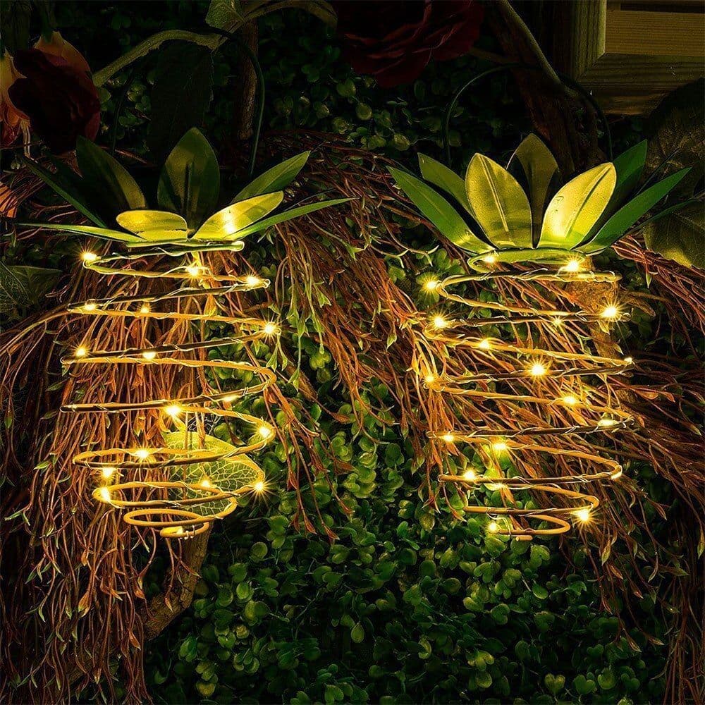 image-Outdoor Solar Light Waterproof Pineapple Shape Garden Solar Lamp String Chain Hanging Decoration