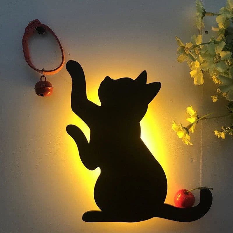 image-LED Animal Dog Cat Night Light Kitten Smart Sound Sensor Control Wall Lamp Home Corridor Balcony Night Lamp Baby Kids Sleep Lamp