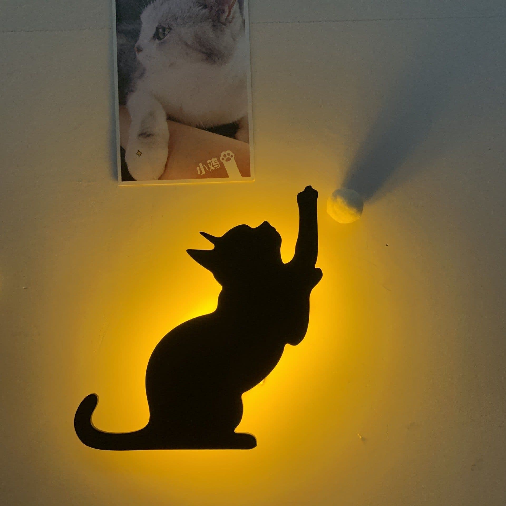 image-LED Animal Dog Cat Night Light Kitten Smart Sound Sensor Control Wall Lamp Home Corridor Balcony Night Lamp Baby Kids Sleep Lamp