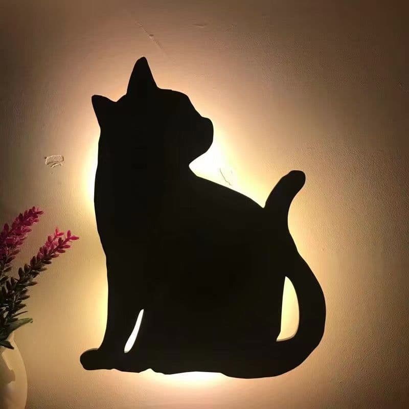 image-LED Animal Dog Cat Night Light Kitten Smart Sound Sensor Control Wall Lamp Home Corridor Balcony Night Lamp Baby Kids Sleep Lamp