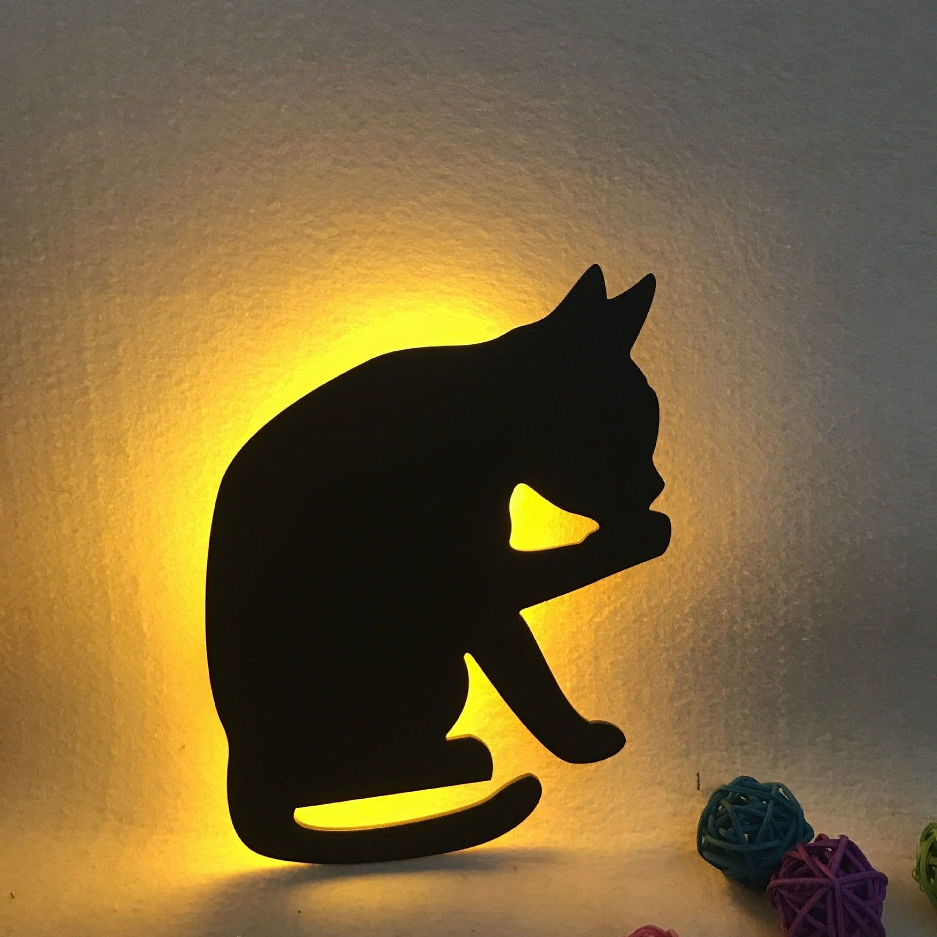 image-LED Animal Dog Cat Night Light Kitten Smart Sound Sensor Control Wall Lamp Home Corridor Balcony Night Lamp Baby Kids Sleep Lamp