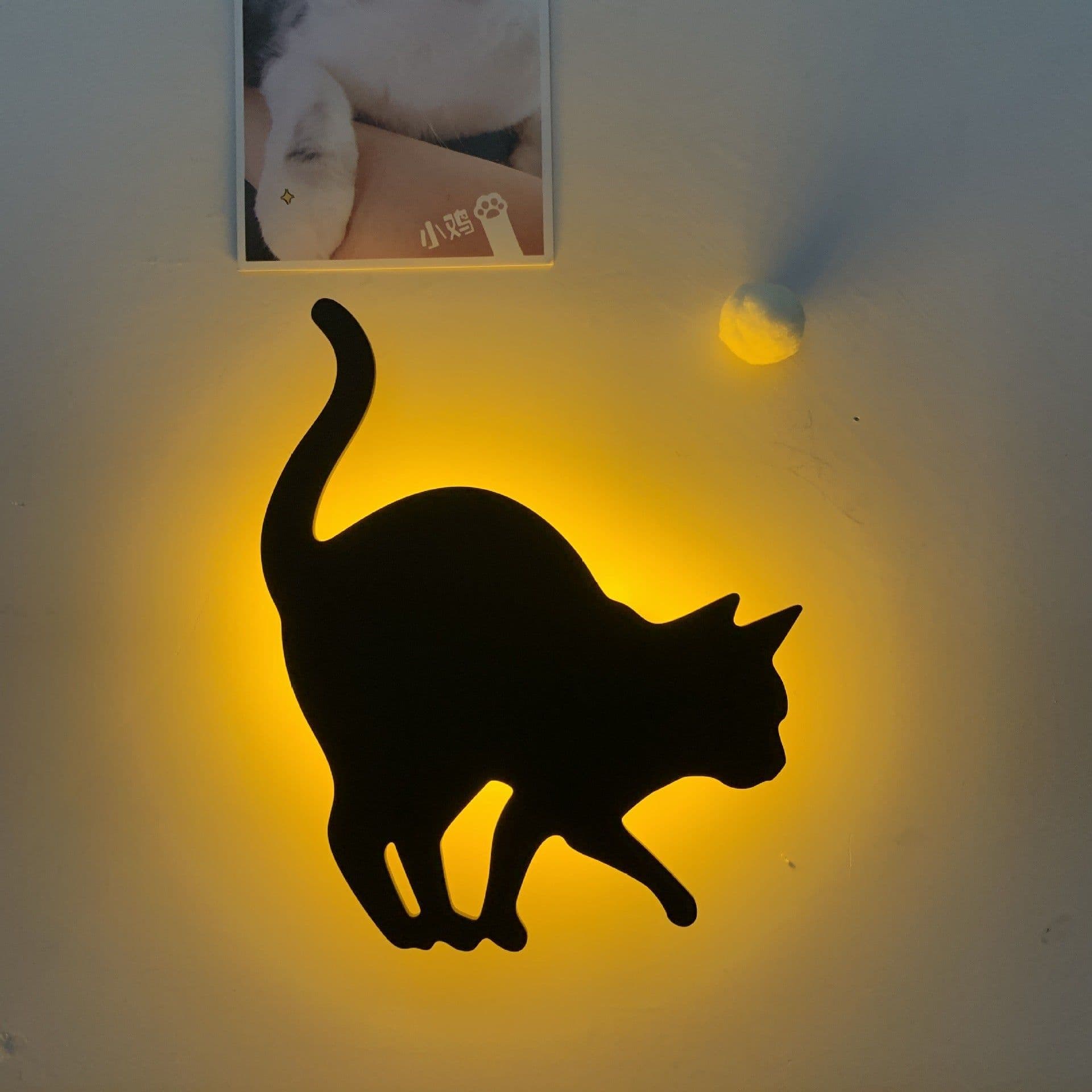 image-LED Animal Dog Cat Night Light Kitten Smart Sound Sensor Control Wall Lamp Home Corridor Balcony Night Lamp Baby Kids Sleep Lamp