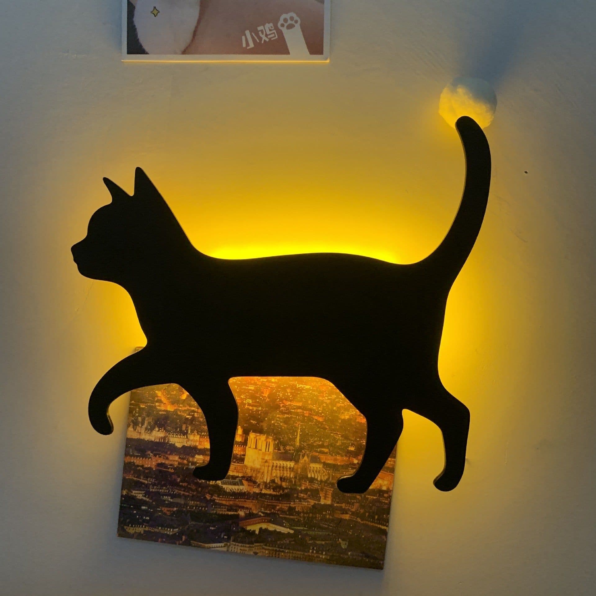 image-LED Animal Dog Cat Night Light Kitten Smart Sound Sensor Control Wall Lamp Home Corridor Balcony Night Lamp Baby Kids Sleep Lamp