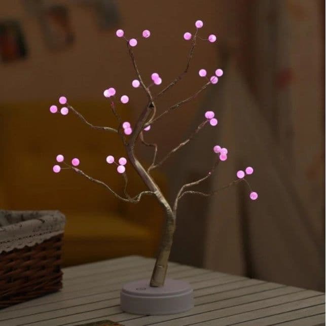 image-Tree Light Touch Switch Pearl Star Night Light