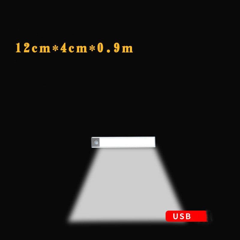 image-Motion Sensor LED Under Cabinet Light USB Rechargeable Wardrobe Closet Night Light For Kitchen Indoor Wall Lamps