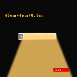 image-Motion Sensor LED Under Cabinet Light USB Rechargeable Wardrobe Closet Night Light For Kitchen Indoor Wall Lamps
