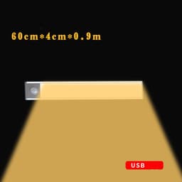 image-Motion Sensor LED Under Cabinet Light USB Rechargeable Wardrobe Closet Night Light For Kitchen Indoor Wall Lamps