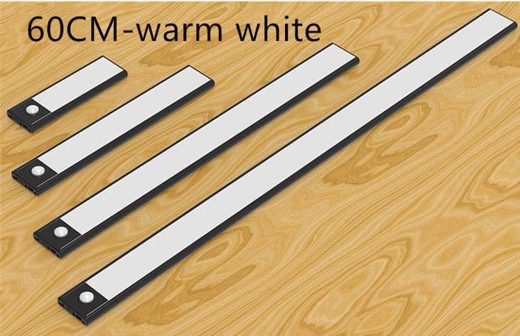 image-Motion Sensor LED Under Cabinet Light USB Rechargeable Wardrobe Closet Night Light For Kitchen Indoor Wall Lamps