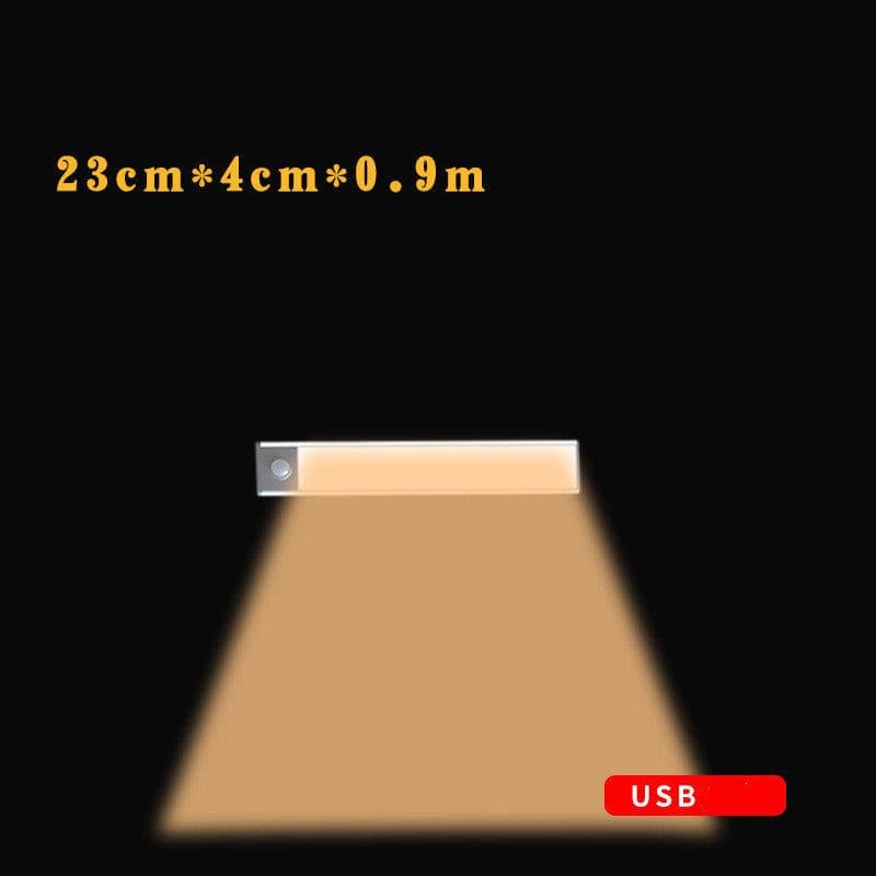 image-Motion Sensor LED Under Cabinet Light USB Rechargeable Wardrobe Closet Night Light For Kitchen Indoor Wall Lamps
