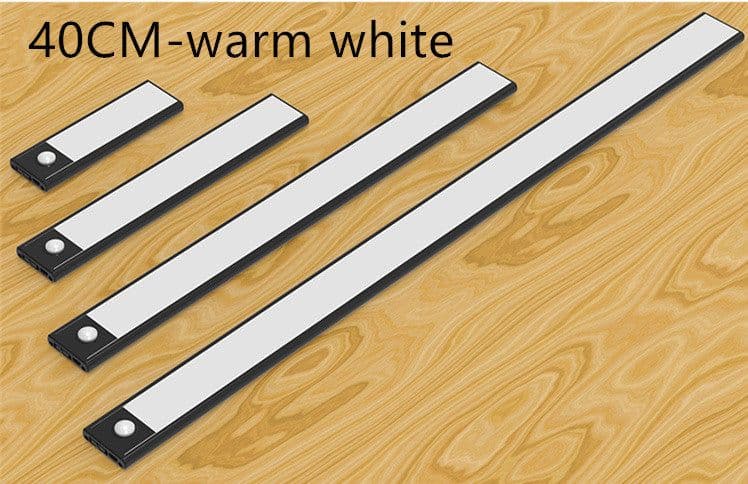 image-Motion Sensor LED Under Cabinet Light USB Rechargeable Wardrobe Closet Night Light For Kitchen Indoor Wall Lamps