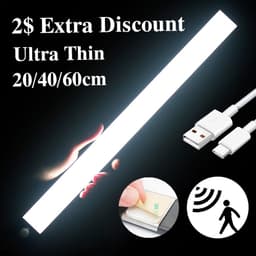 image-Motion Sensor LED Under Cabinet Light USB Rechargeable Wardrobe Closet Night Light For Kitchen Indoor Wall Lamps