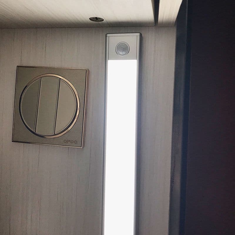 image-Motion Sensor LED Under Cabinet Light USB Rechargeable Wardrobe Closet Night Light For Kitchen Indoor Wall Lamps