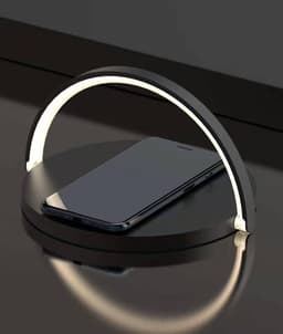 image-10w Wireless Charger Block Holder For Smart Phone Foldable Fast Charging Table Phone Stand Support With Led Table Lamp Portable