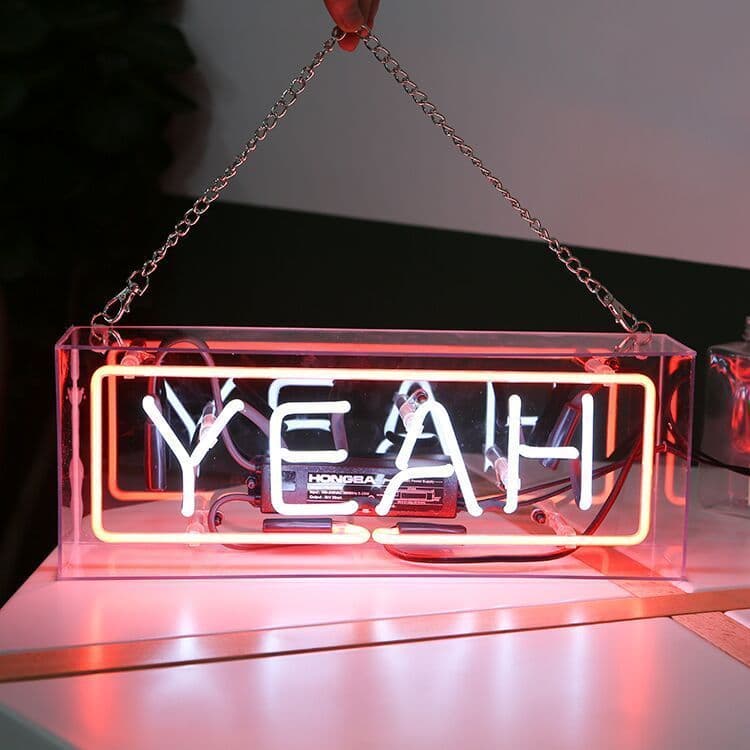 image-Retro neon decorative lamp glass tube iron box lamp