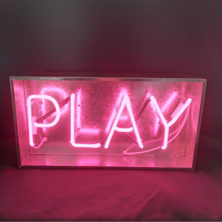 image-Retro neon decorative lamp glass tube iron box lamp