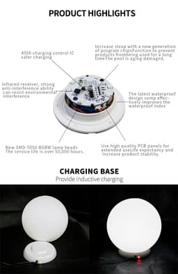 image-Lawn Lamp Floor Light Bulb Remote Control LED Luminous Ball Lamp Landscape Floor Lamp 16 Colors Outdoor Landscape Lamp