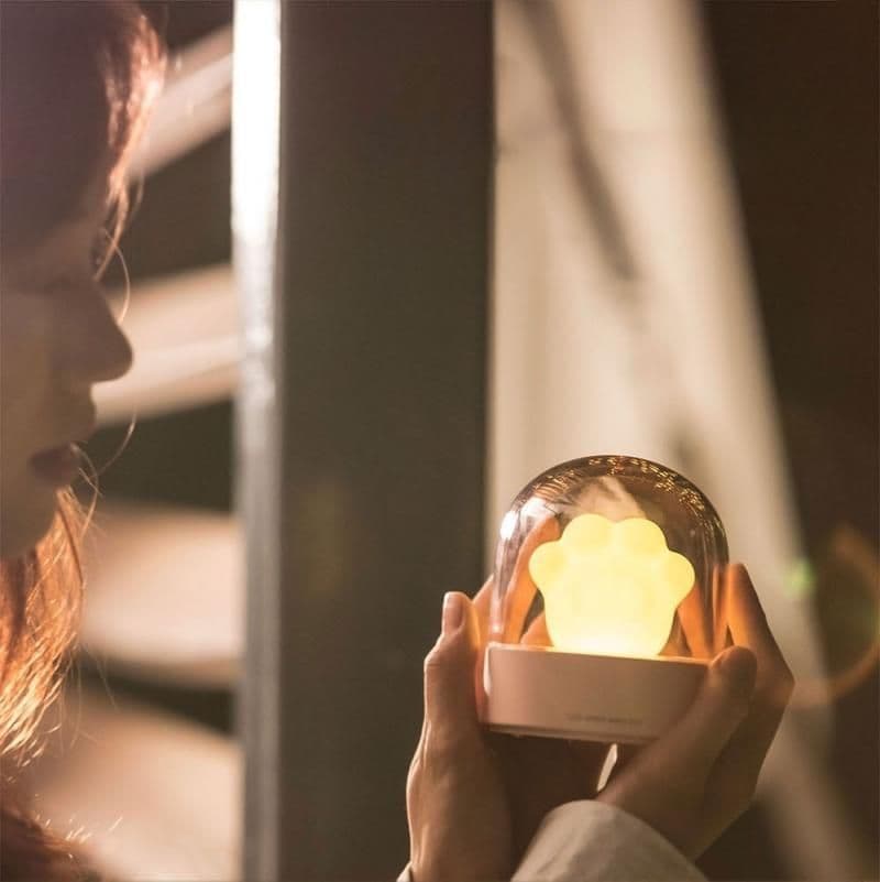 image-Exquisite Night Light Cat Paw Light USB Charging Music Box Warm Musical Lamp Cats Paw Lamp For Kids Children Gift Desktop Decor