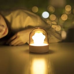 image-Exquisite Night Light Cat Paw Light USB Charging Music Box Warm Musical Lamp Cats Paw Lamp For Kids Children Gift Desktop Decor
