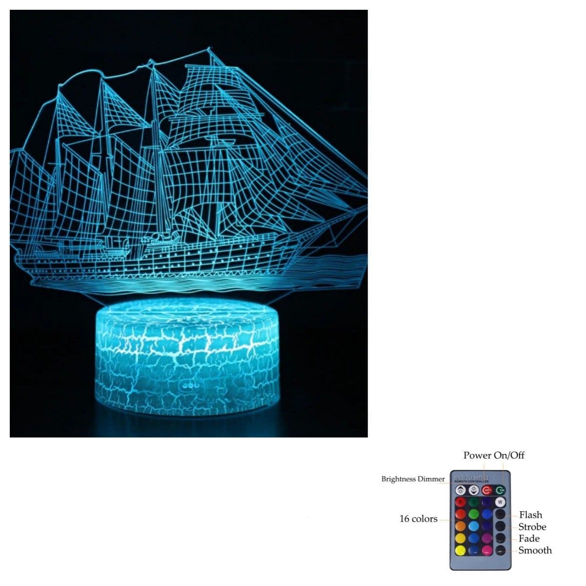 image-Creative sailing 3D light