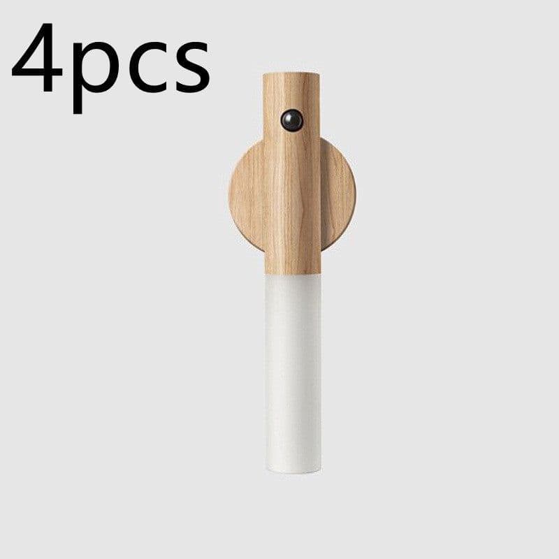 image-Auto LED USB Magnetic Wood Wireless Night Light Corridors Porch Lights PIR Motion Sensor Wall Light Cabinet Lamp