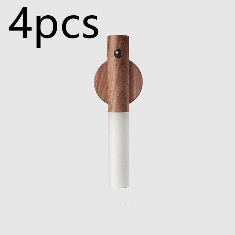 image-Auto LED USB Magnetic Wood Wireless Night Light Corridors Porch Lights PIR Motion Sensor Wall Light Cabinet Lamp