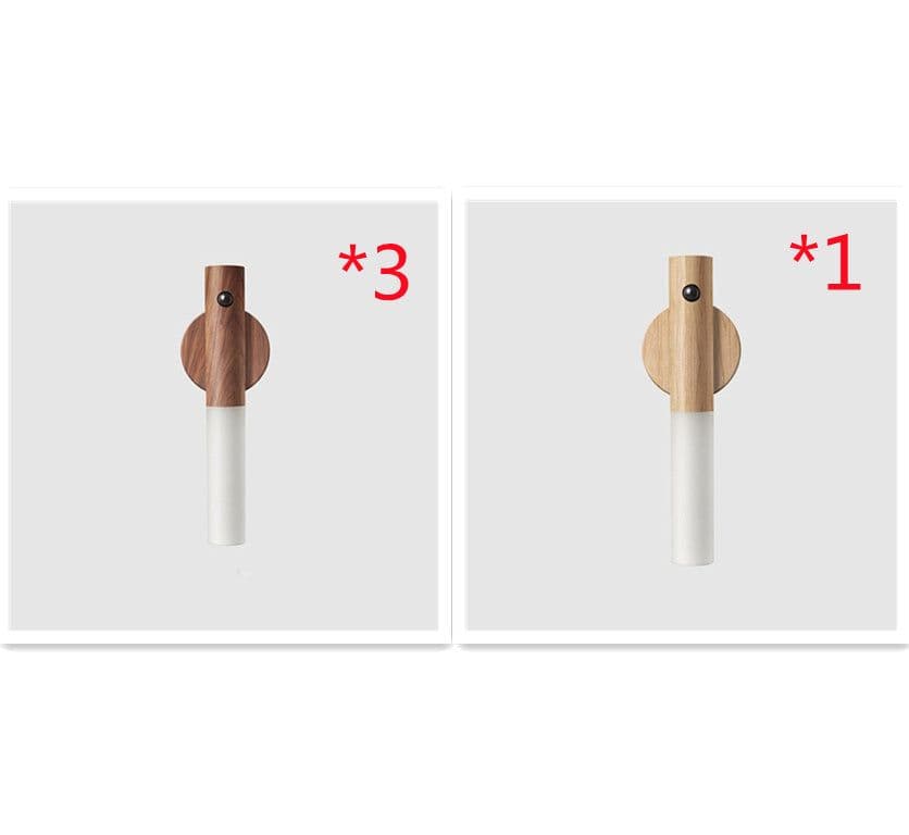 image-Auto LED USB Magnetic Wood Wireless Night Light Corridors Porch Lights PIR Motion Sensor Wall Light Cabinet Lamp