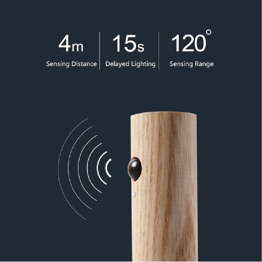 image-Auto LED USB Magnetic Wood Wireless Night Light Corridors Porch Lights PIR Motion Sensor Wall Light Cabinet Lamp
