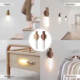 image-Auto LED USB Magnetic Wood Wireless Night Light Corridors Porch Lights PIR Motion Sensor Wall Light Cabinet Lamp