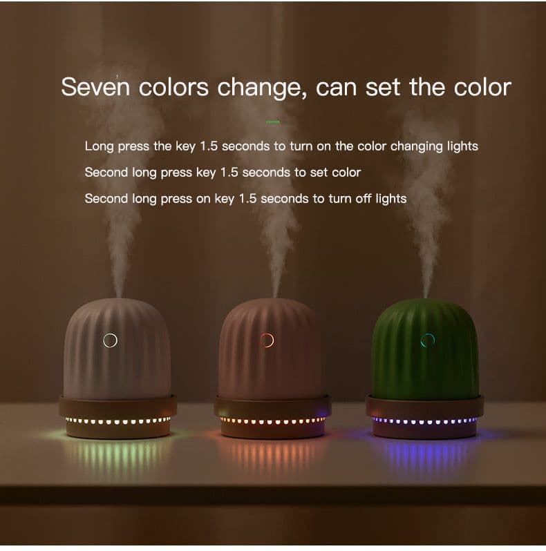 image-Cactus humidifier night light