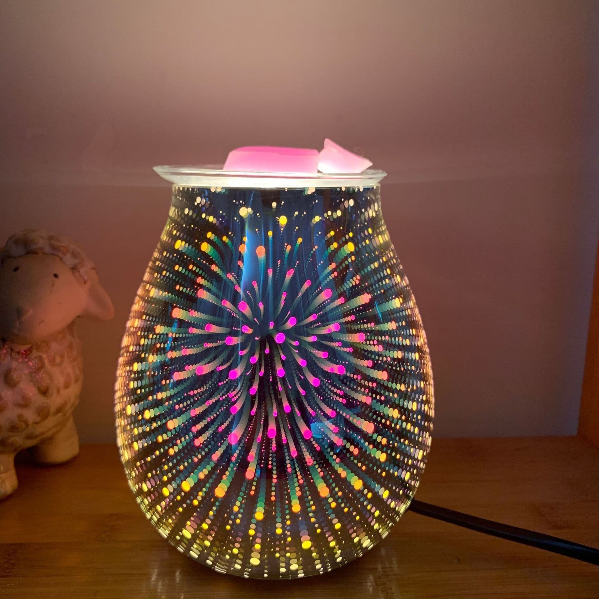 image-Air Humidifier Fireworks Cool Home Mist Humidifier Aroma Diffuser Glass Vase Mist Maker
