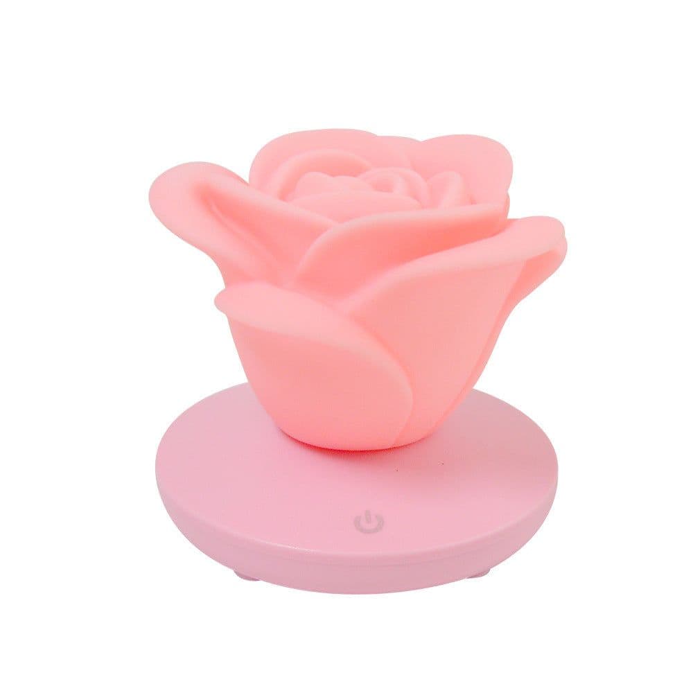 image-4 Colors Romantic Rose-shape Three Lighting Level Dimming Touch Night Light Valentine's Day Night Light