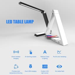 image-LED Triangle Table Lamp Wireless Charging Led Desk Lamps Rechargeable Table Lamps Smart Home Desk Art Light EU US UK Standard