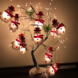image-Snowman Christmas Tree LED Garland String Lights Snowflakes String Fairy Lights Hanging Ornaments