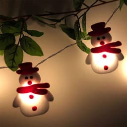 image-Snowman Christmas Tree LED Garland String Lights Snowflakes String Fairy Lights Hanging Ornaments