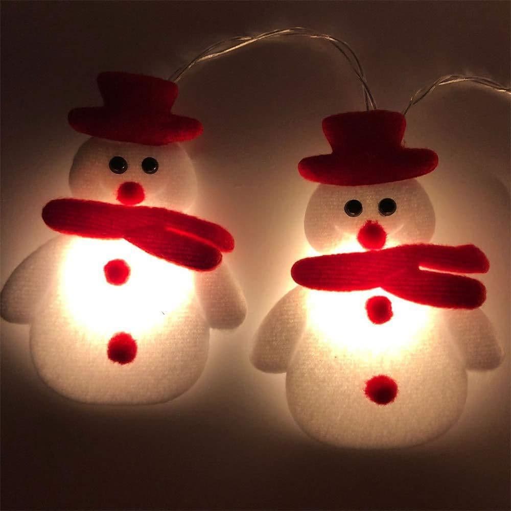 image-Snowman Christmas Tree LED Garland String Lights Snowflakes String Fairy Lights Hanging Ornaments