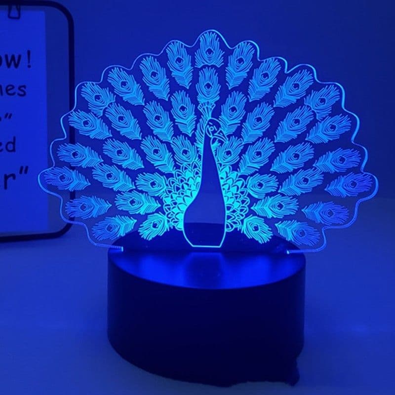 image-Peacock 3D Acrylic LED Light