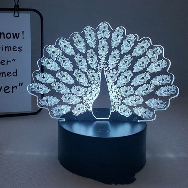 image-Peacock 3D Acrylic LED Light