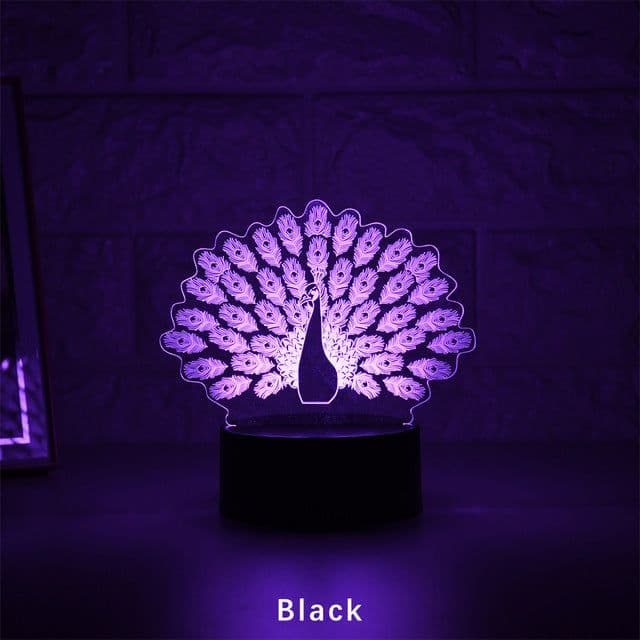 image-Peacock 3D Acrylic LED Light