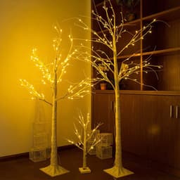image-Birch tree decoration lights