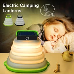image-Collapsible Camping Light IP68 Waterproof Solar Foldable Lantern Solar Tent Lighting USB Rechargeable Outdoor Night Tools