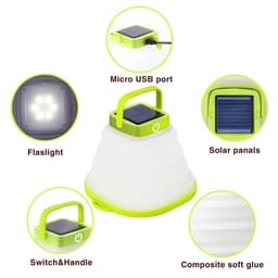 image-Collapsible Camping Light IP68 Waterproof Solar Foldable Lantern Solar Tent Lighting USB Rechargeable Outdoor Night Tools