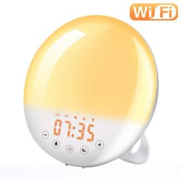 image-wifi voice control smart wake-up light alarm clock sunrise natural wake-up light