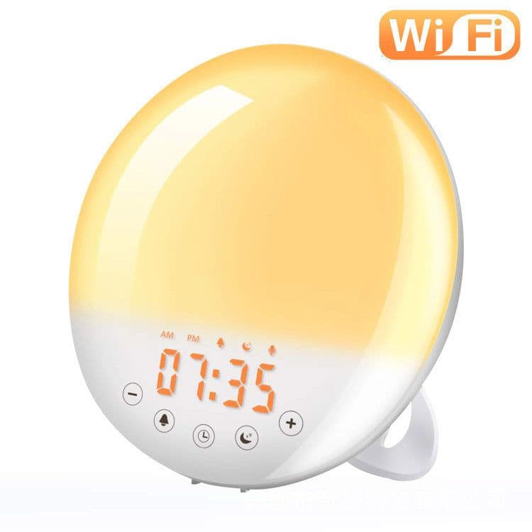 image-wifi voice control smart wake-up light alarm clock sunrise natural wake-up light