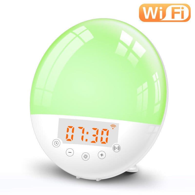 image-wifi voice control smart wake-up light alarm clock sunrise natural wake-up light