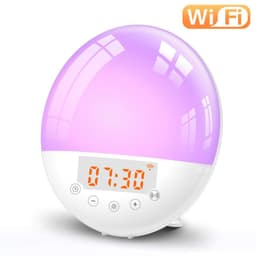 image-wifi voice control smart wake-up light alarm clock sunrise natural wake-up light